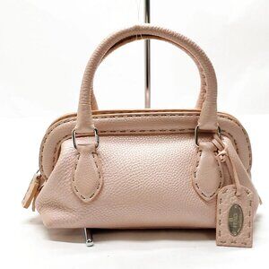 Authentic Fendi Hand Bag Pink Leather mn685-030426